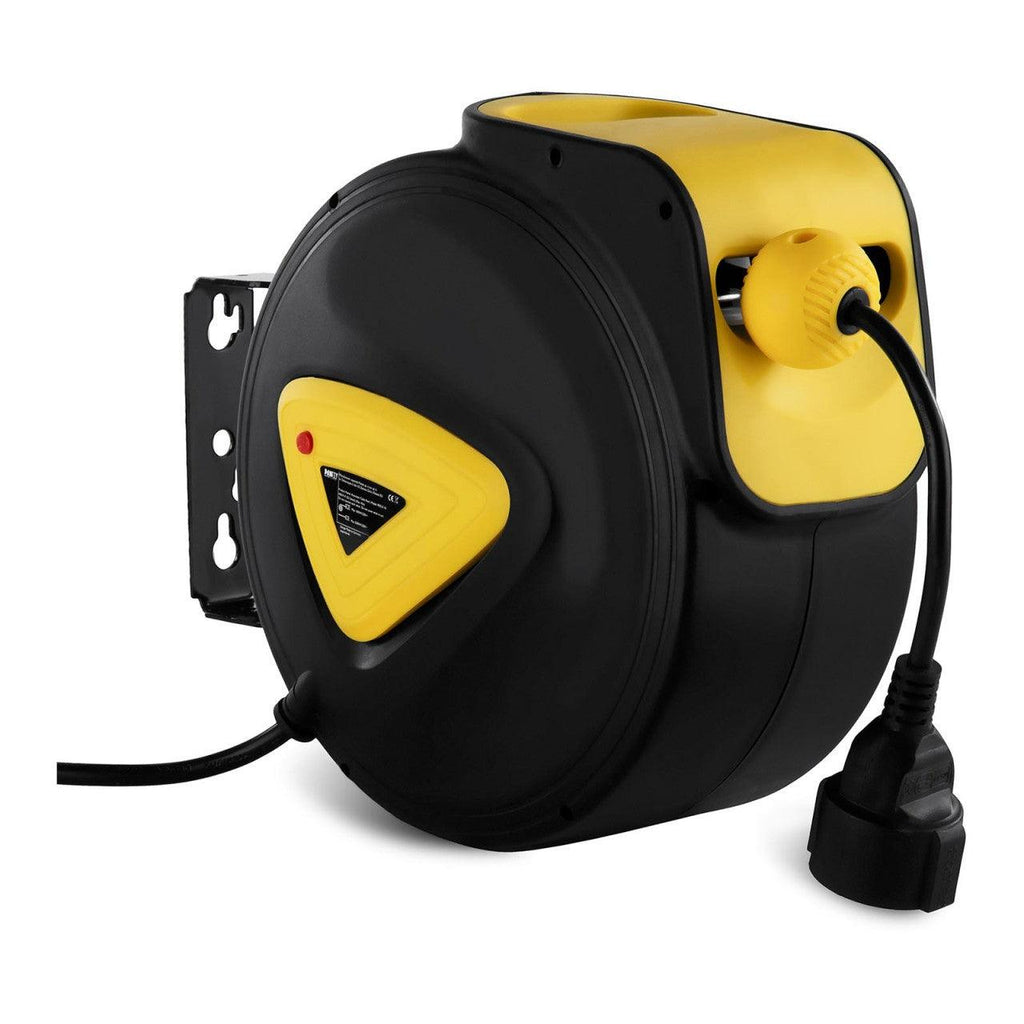 Enrouleur de câble atelier automatique - 10 m + 1,5 m jaune et noir 14_0000157 - Helloshop26