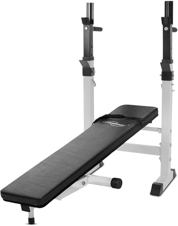 Banc de musculation avec support de barres pliable réglable charge max 200 kg banc de poids d'entraînement fitness 01_0000214 - Helloshop26