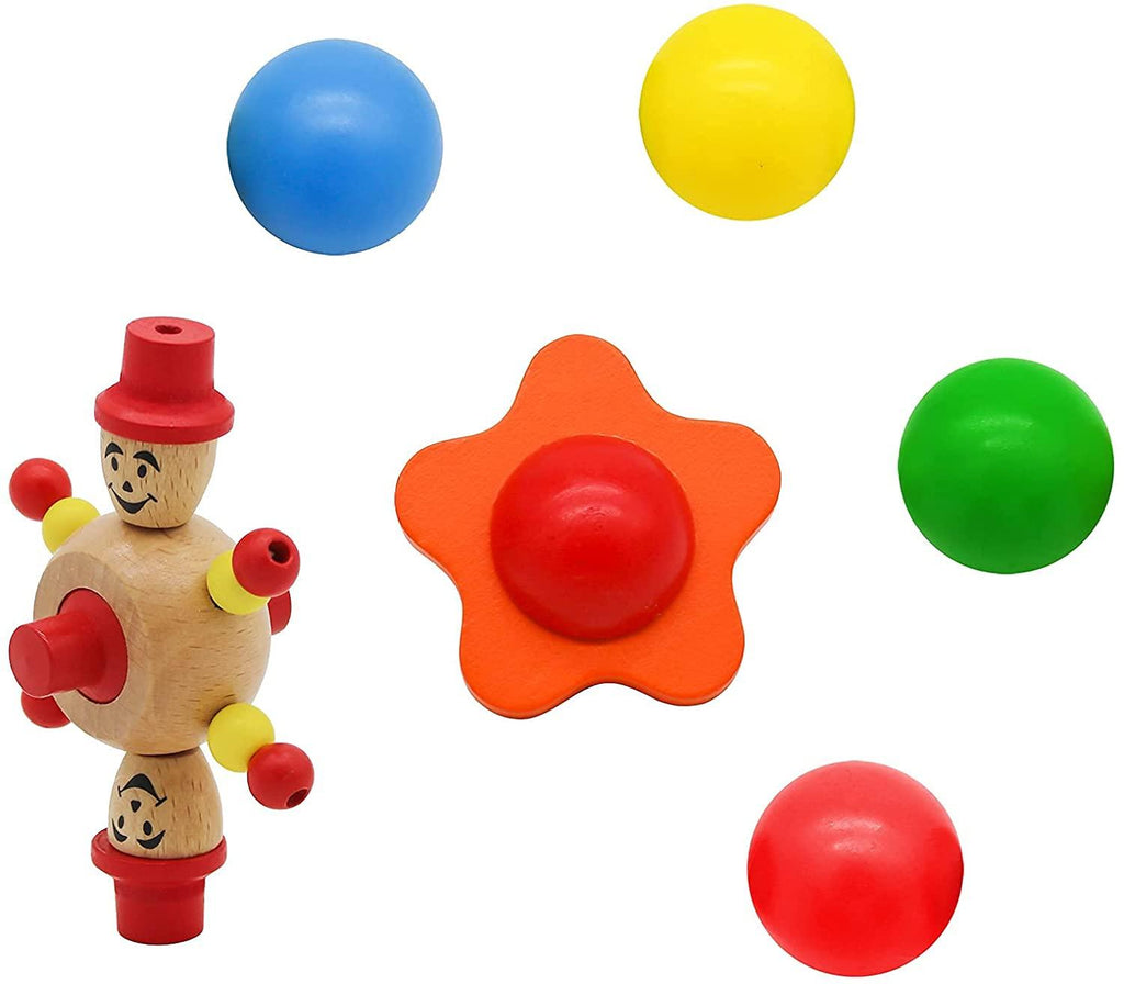 Circuit de billes en bois avec 4 boules multicolores et 2 jouets roulants pour enfants de 1 an et plus parcours piste de billes circuit zig zag jouet éducatif 01_0000244 - Helloshop26