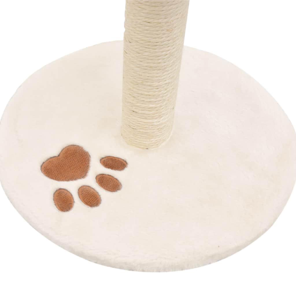 Arbre à chat griffoir grattoir niche jouet animaux peluché en sisal 40 cm beige et marron 3702275 - Helloshop26