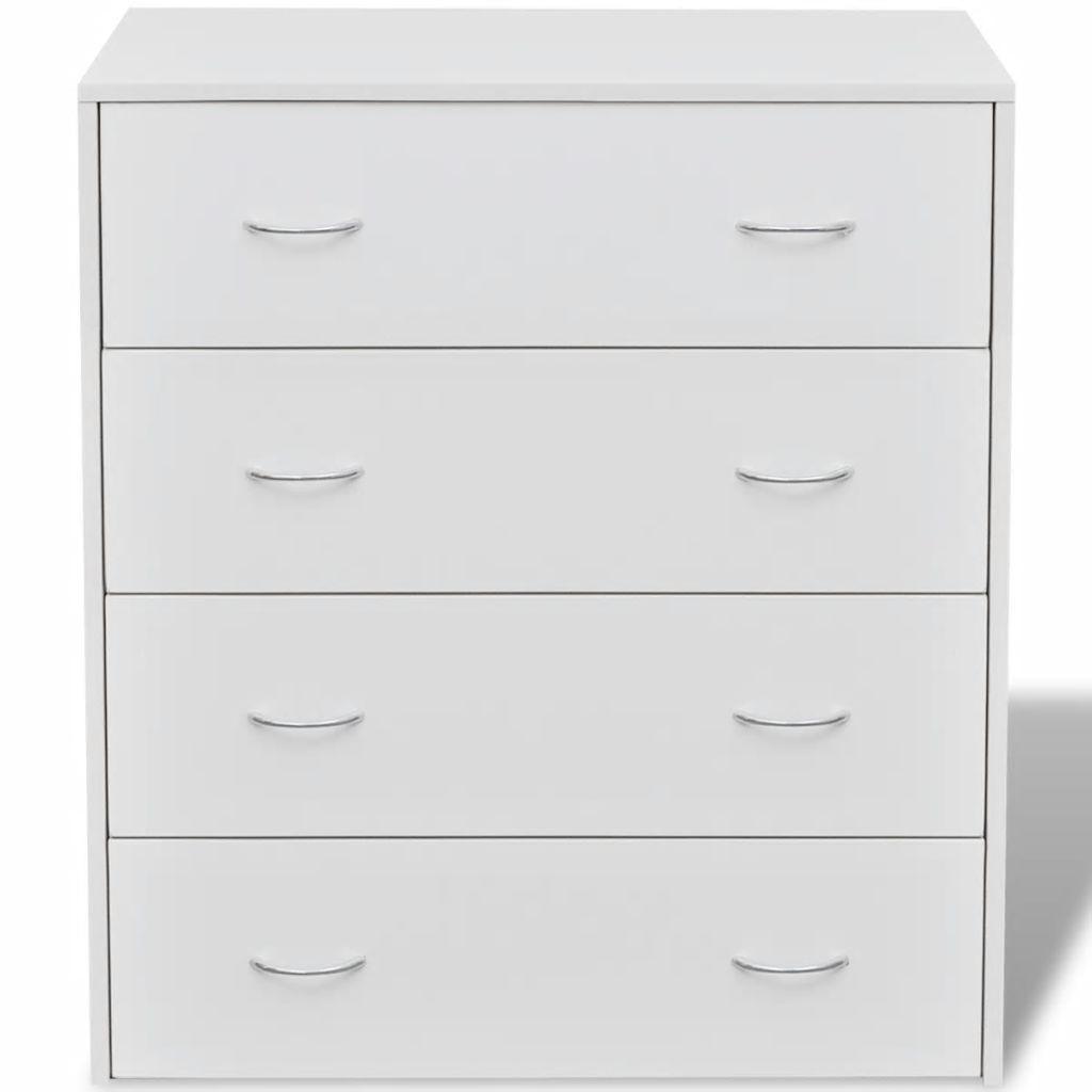 Buffet bahut armoire console meuble de rangement avec 4 tiroirs 71 cm blanc 4402003 - Helloshop26