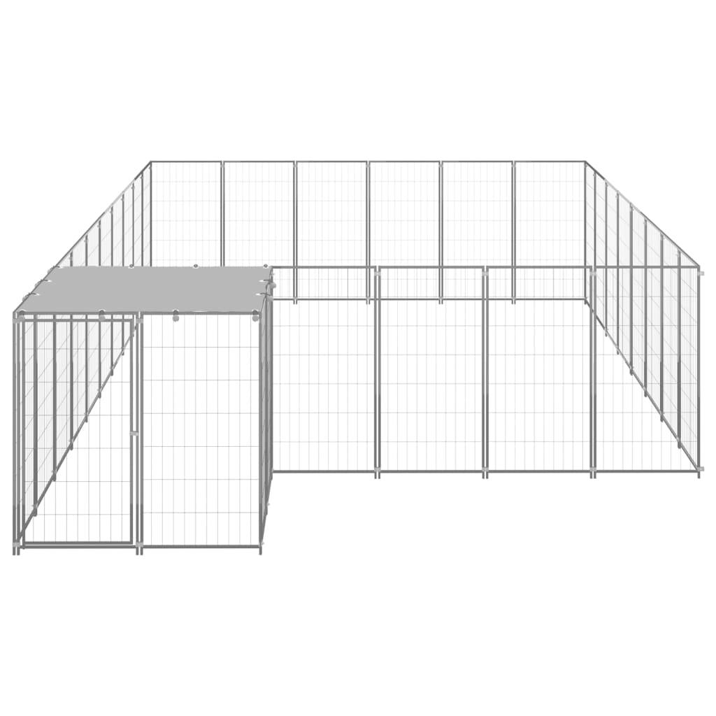 Chenil extérieur cage enclos parc animaux chien argenté 15,73 m² acier 02_0000241 - Helloshop26
