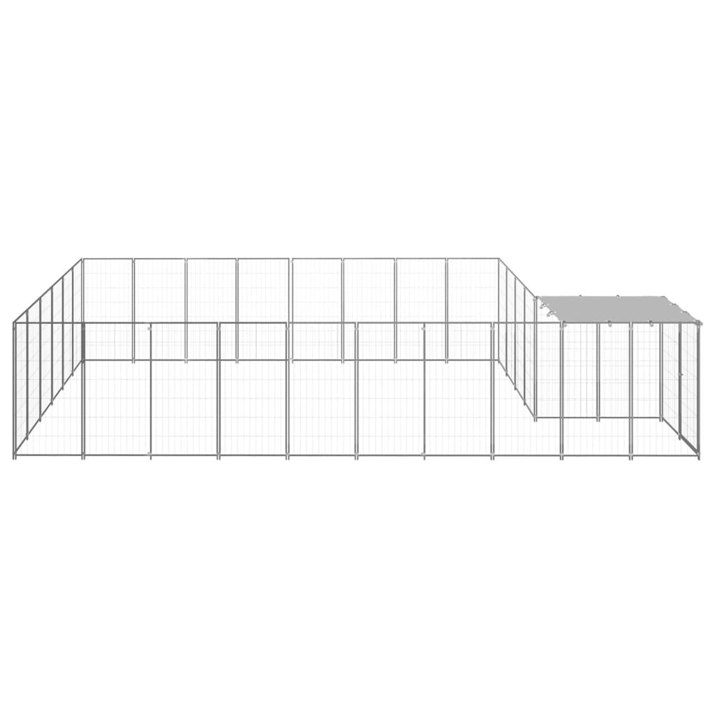 Chenil extérieur cage enclos parc animaux chien argenté 15,73 m² acier 02_0000241 - Helloshop26