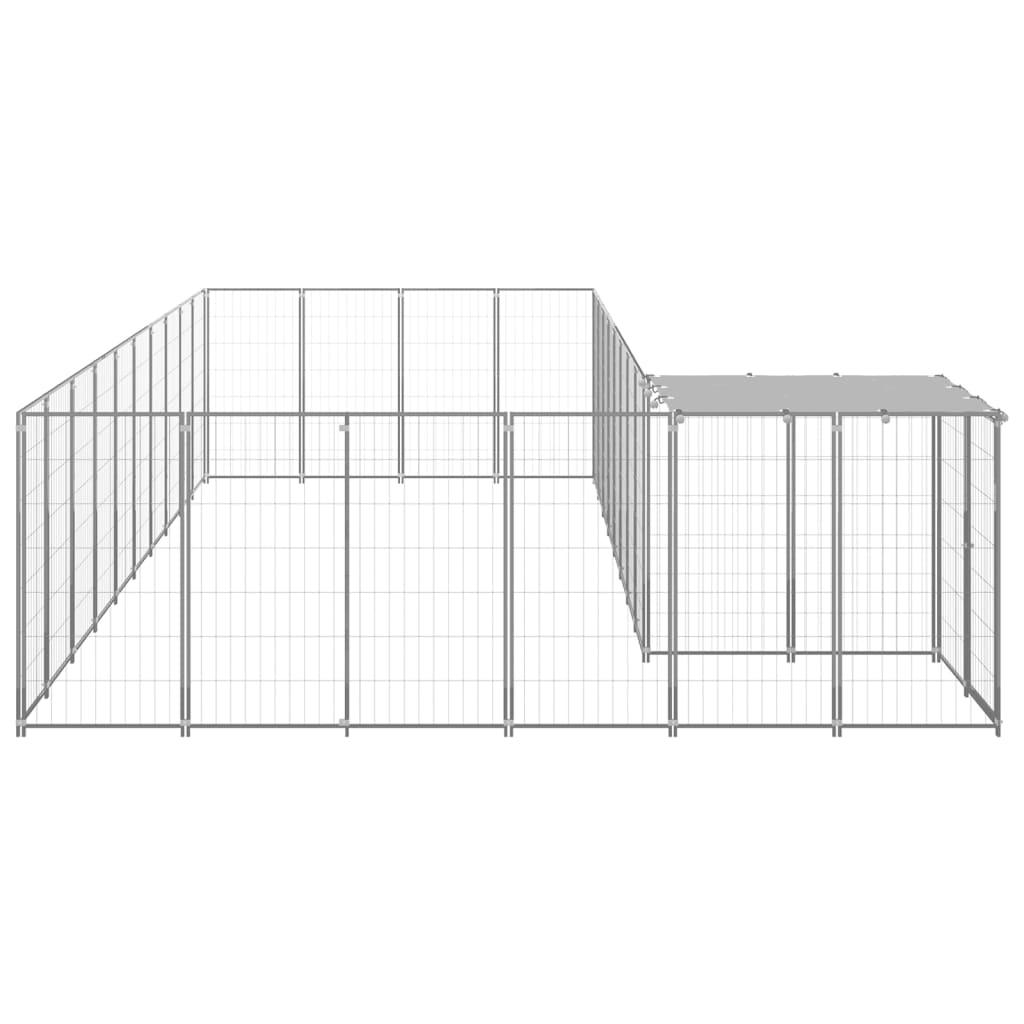 Chenil extérieur cage enclos parc animaux chien argenté 19,36 m² acier 02_0000248 - Helloshop26