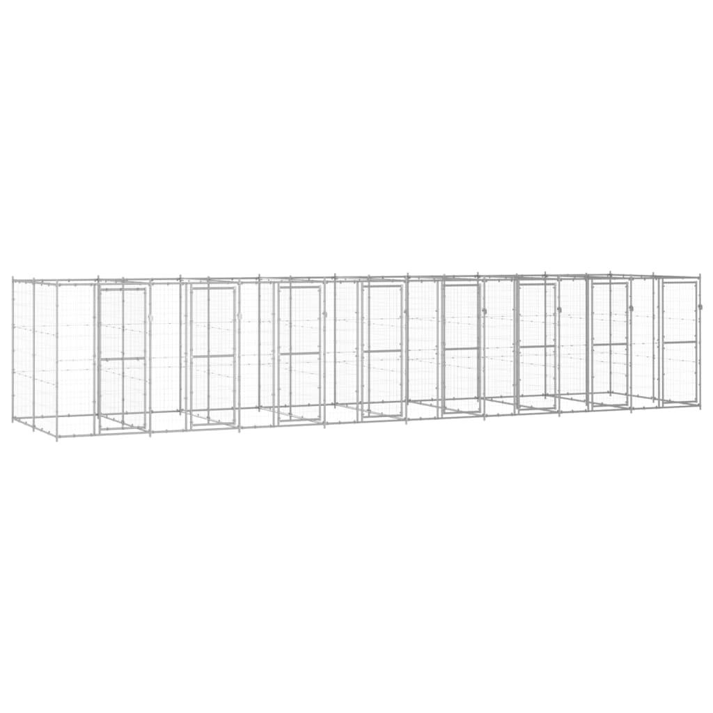 Chenil extérieur cage enclos parc animaux chien extérieur acier galvanisé 19,36 m² 02_0000411 - Helloshop26
