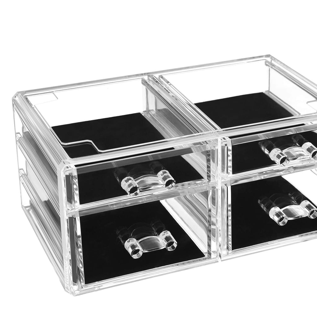Cosmétiques maquillage organisateur acrylique transparent 4 tiroirs avec les dimensions différentes 12_0002211 - Helloshop26