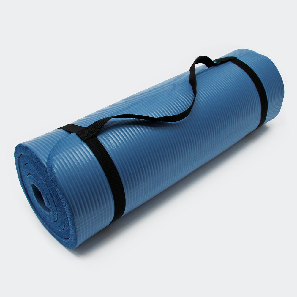 Tapis de yoga sol fitness aérobic pilates gymnastique épais antidérapant bleu 190 x 100 x 1,5 cm 0716003