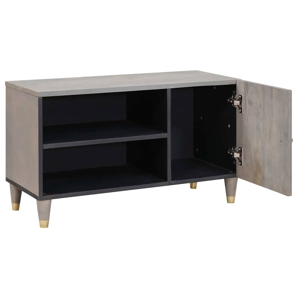 Meuble TV design moderne avec rangement épuré 80 x 33 x 46 cm en bois ...