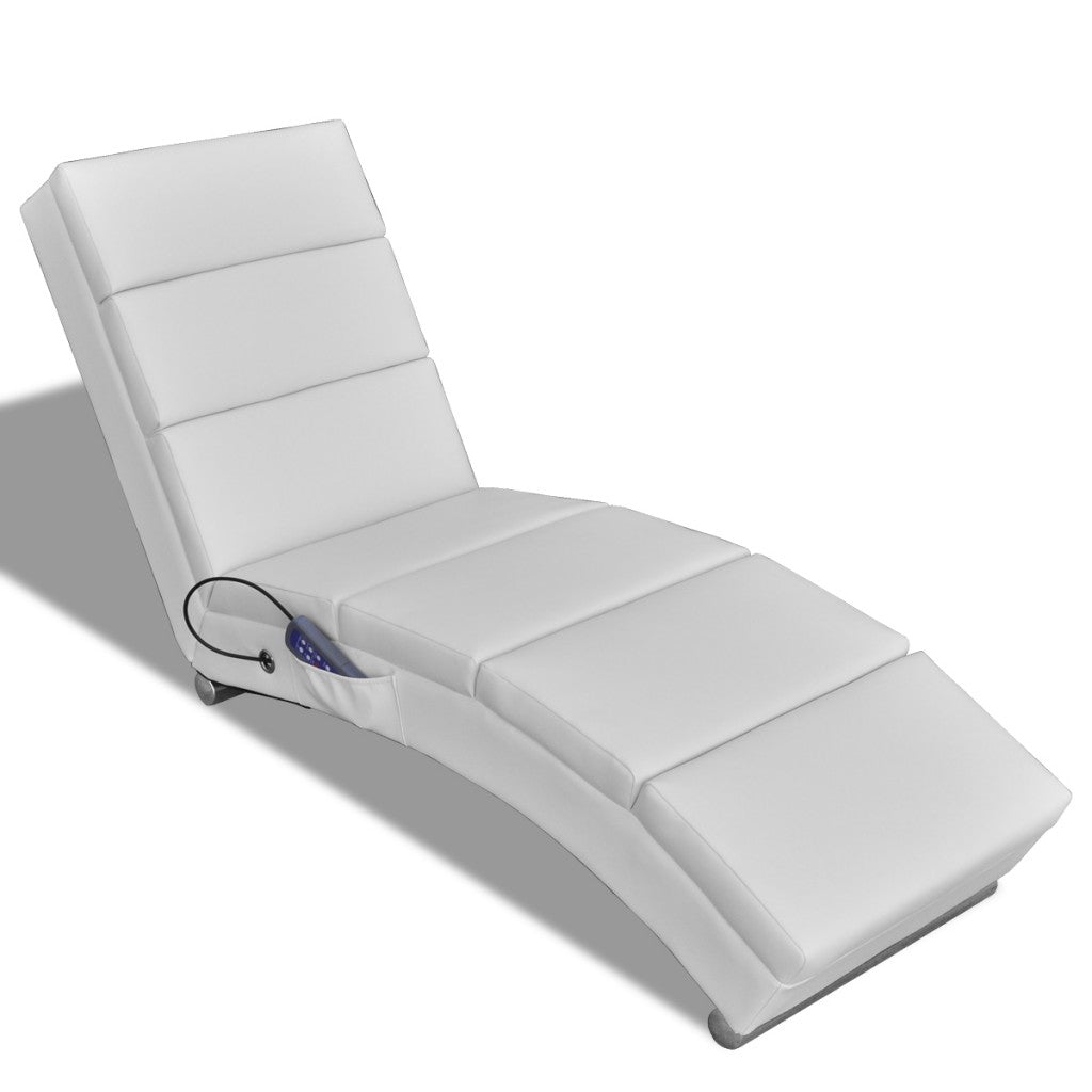 Fauteuil de massage chaise relaxation électrique blanc 1702014