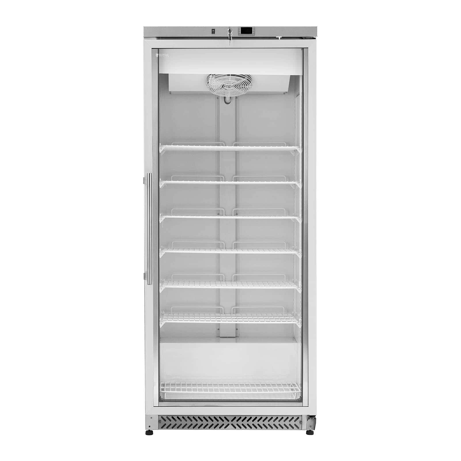 Grand congélateur armoire vertical grande capacité réfrigérant R290 (volume  : 380 litres, puissance : 425 watts, porte à double vitrage)