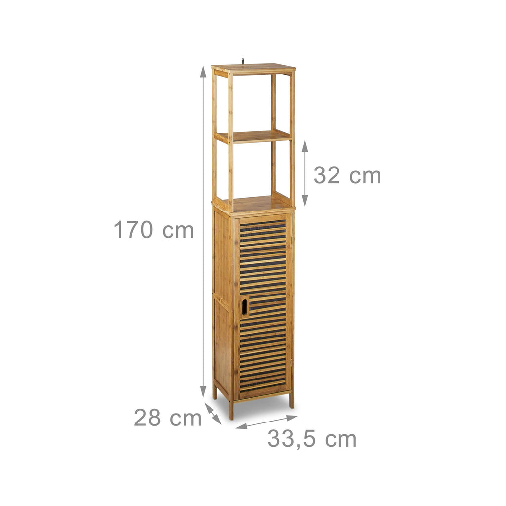 Armoire de salle de bain bambou 5 étages 170 cm 13_0000277 - Helloshop26