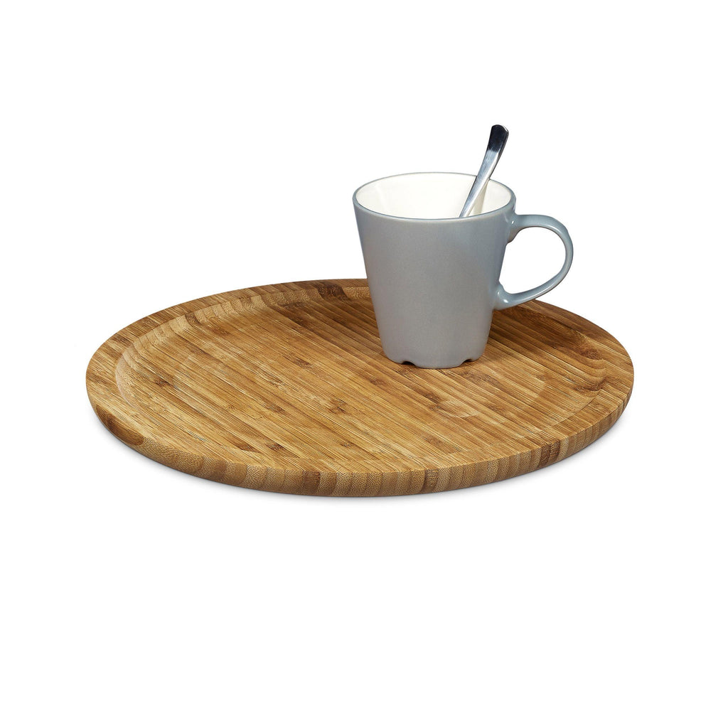 Assiette tournante en bambou plateau de fromage en bois rond diamètre 33 cm bambou 13_0000305 - Helloshop26
