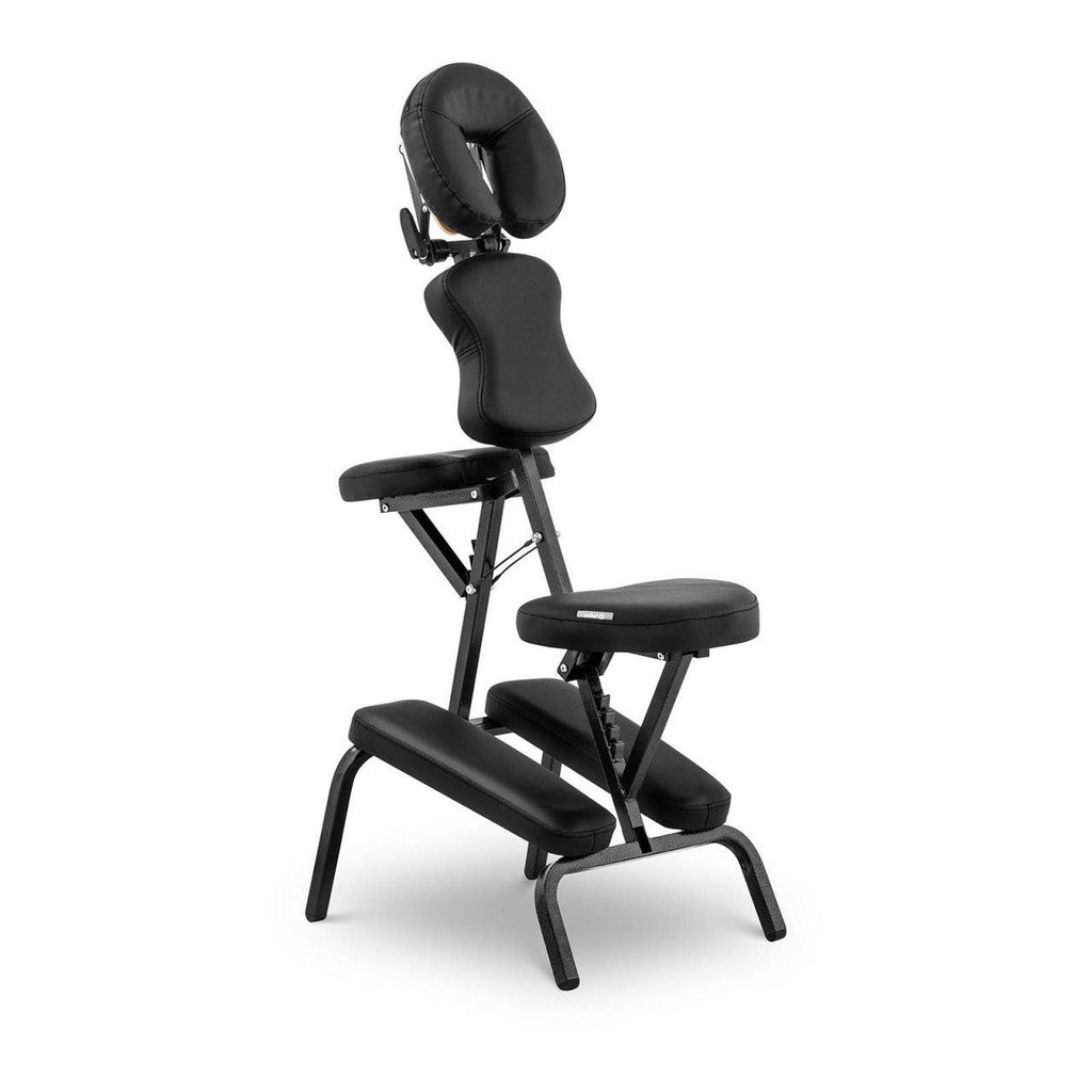 Chaise de massage acier pliante revêtement  PVC  capacité 130 kg avec sac couleur noire 14_0000884 - Helloshop26