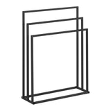 Porte-serviette sur pied en acier 3 barres (3 barres, largeur 65 cm, capacité de 6 kg, gris foncé) 14_0004421