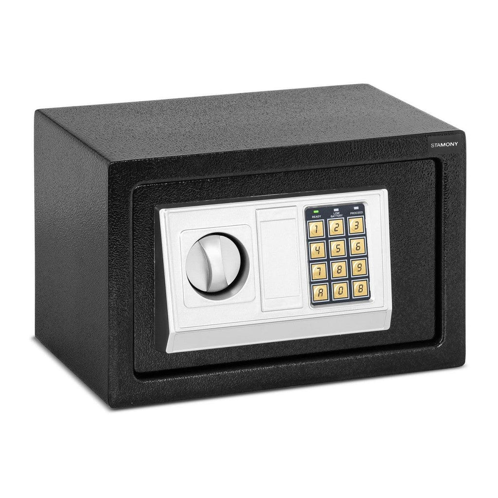 Coffre-fort électronique numérique combinaison programmable clés de secours piles incluses acier - 31 x 20 x 20 cm 14_0001079 - Helloshop26