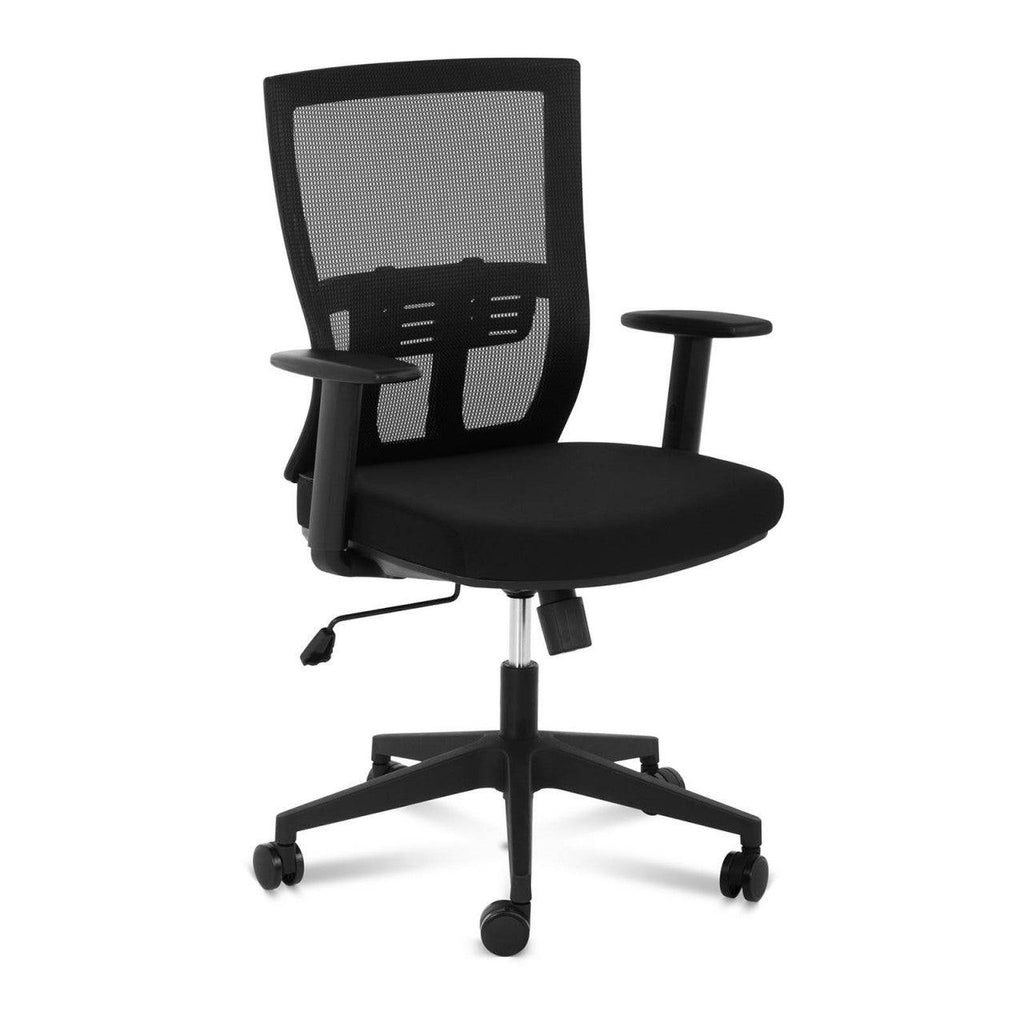 Chaise siège fauteuil de bureau dossier en filet support lombaire 150 kg noir 14_0000881 - Helloshop26