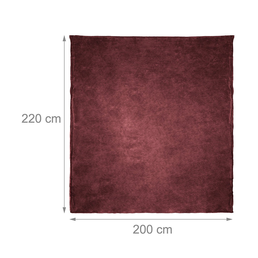 Grande couverture polaire plaid douillet lavable 200 x 220 cm bordeaux 2013084