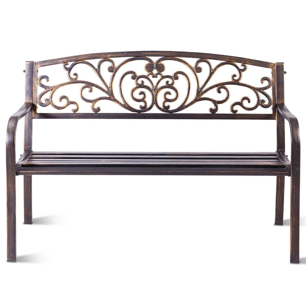 Banc de jardin noir magnifique 127 x 60 x 85 cm charge max 180 kg en métal 20_0000204 - Helloshop26