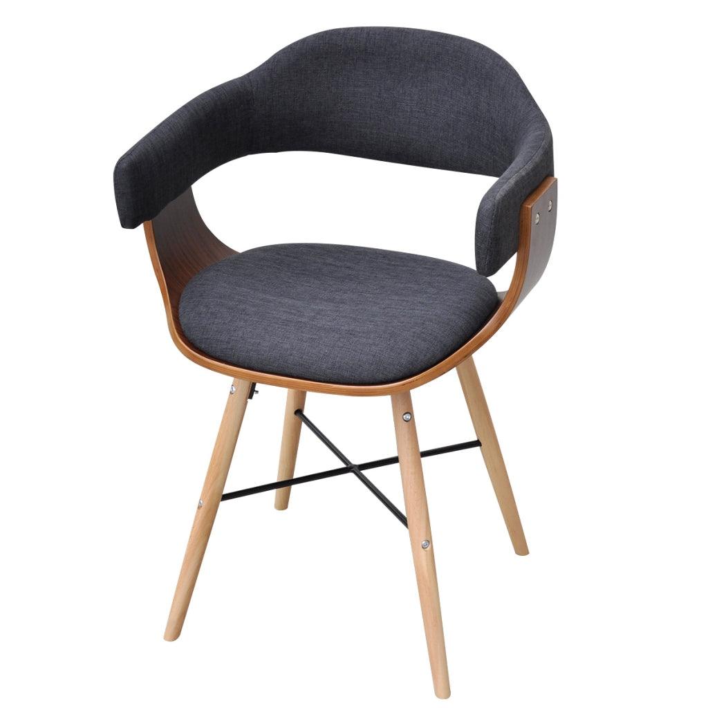 2 chaises salon salle à manger en bois cintré avec revêtement en tissu moderne 1902048 - Helloshop26