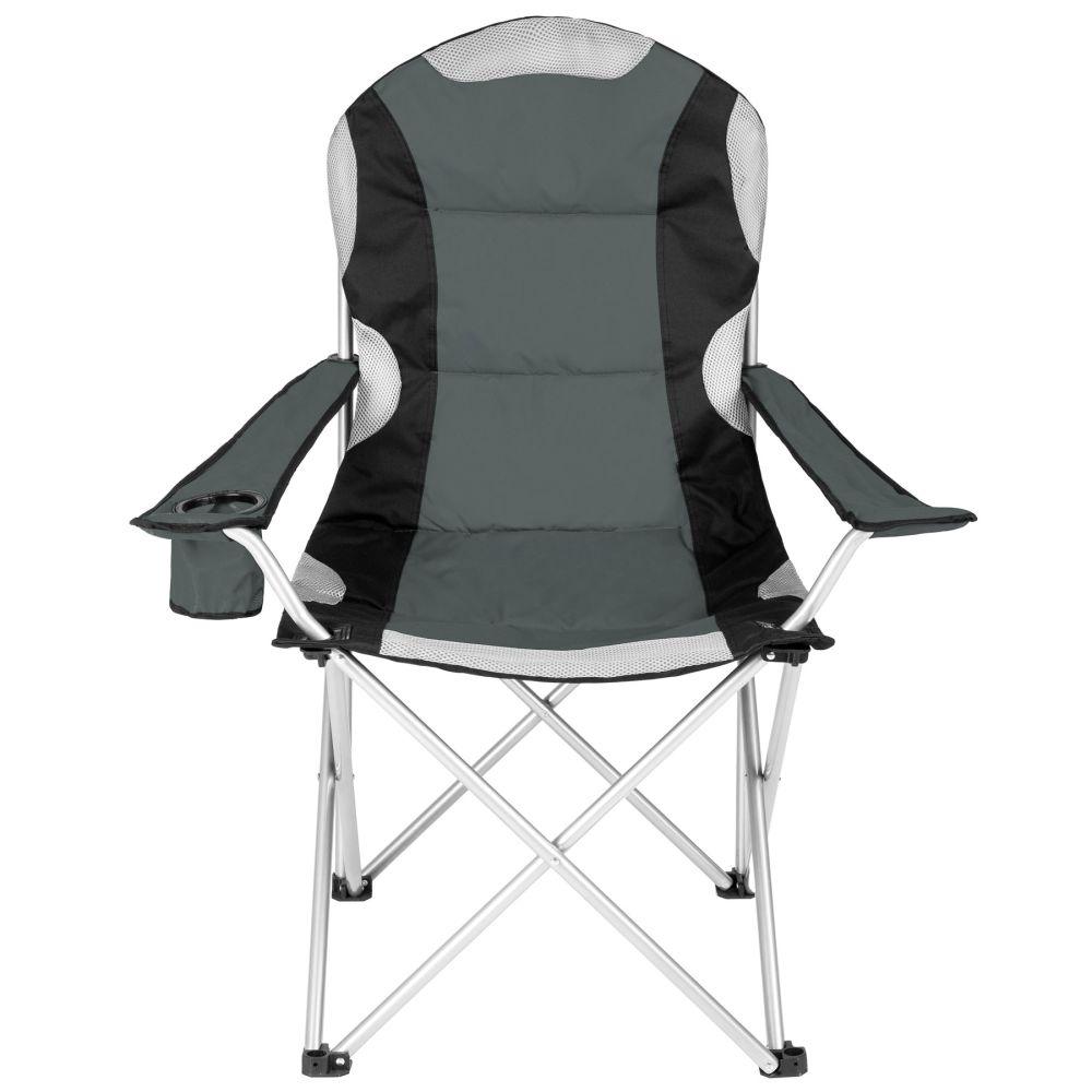 Chaise pliante avec rembourrage camping gris 2208090_2 - Helloshop26