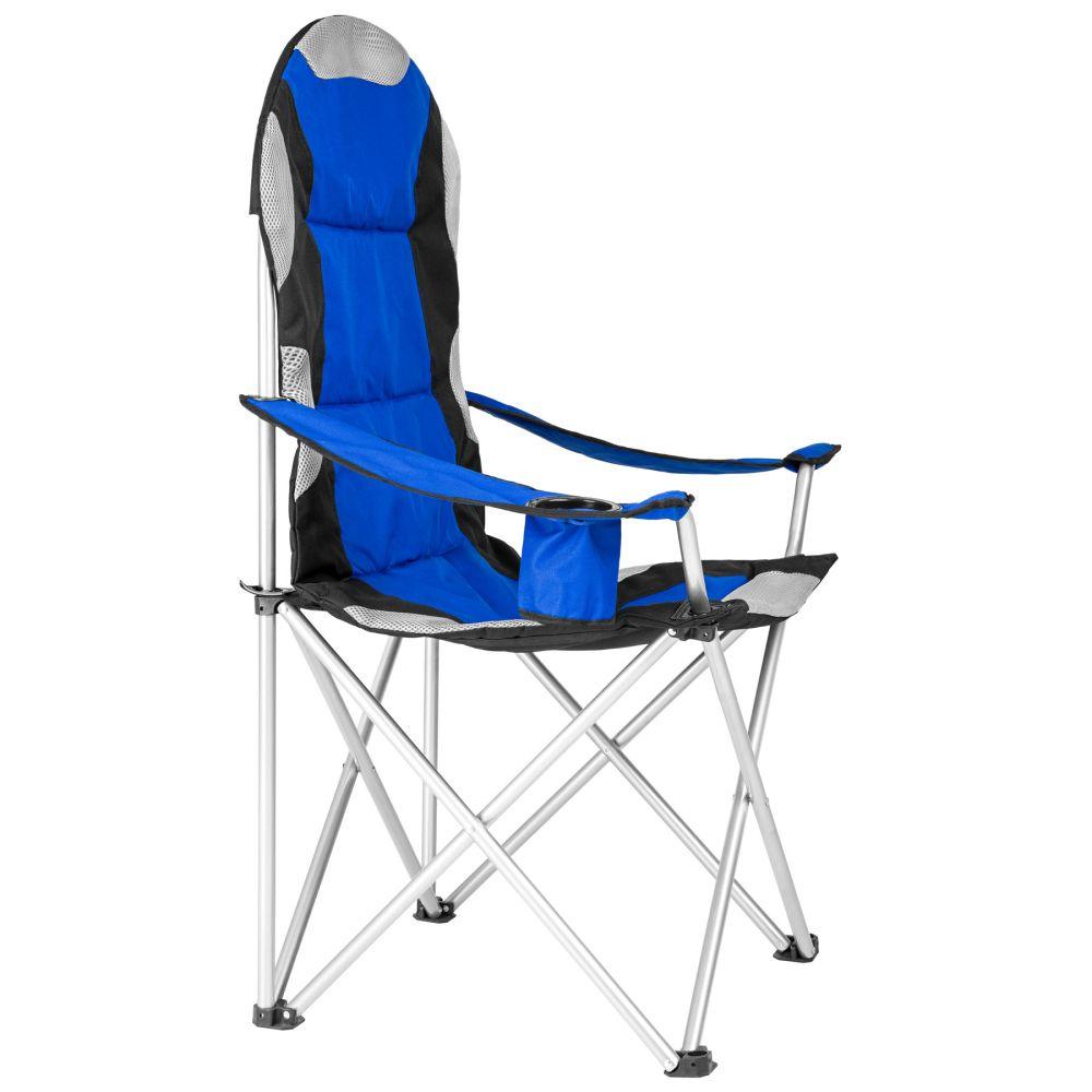 Chaise pliante avec rembourrage camping bleu 2208089_2 - Helloshop26
