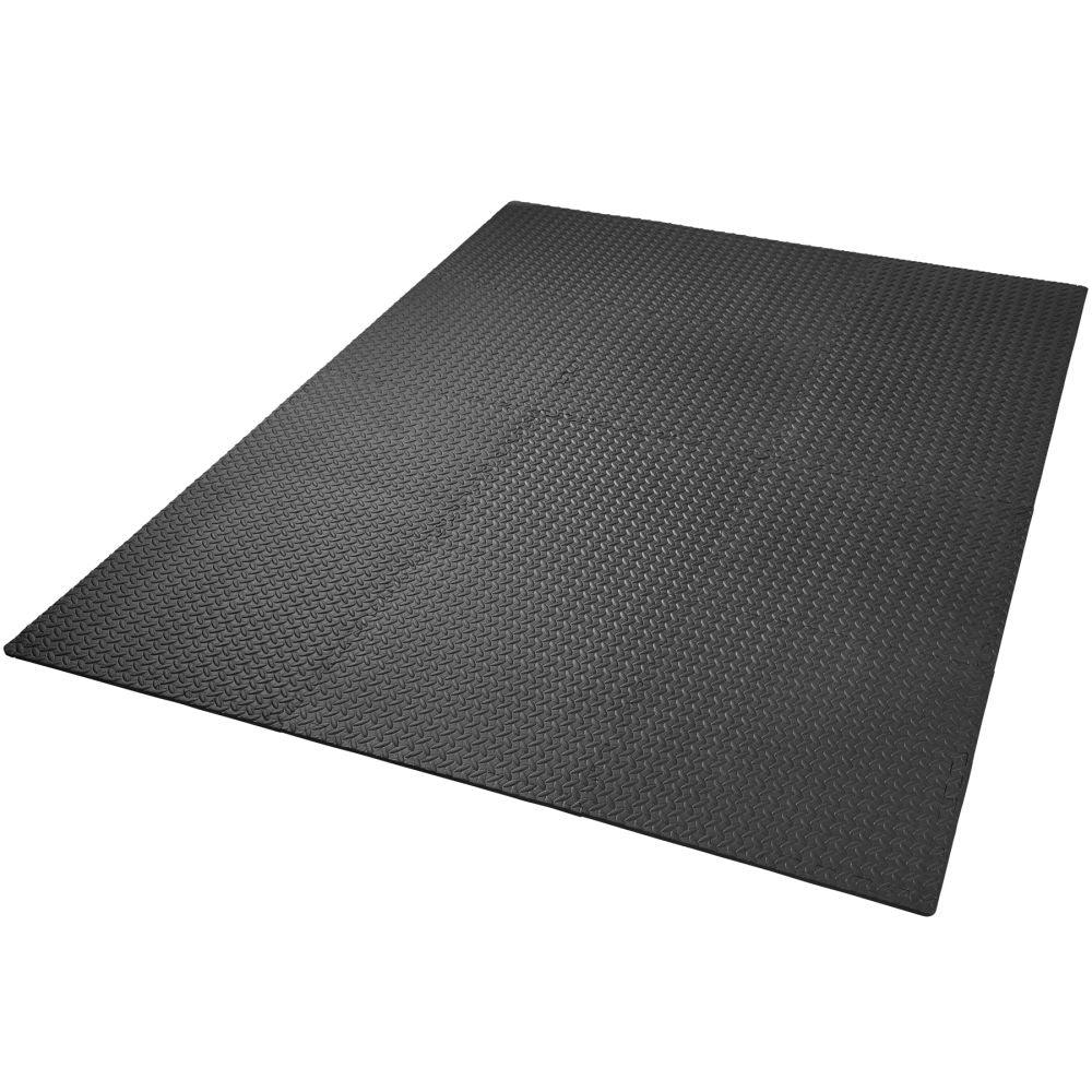 Ensemble de 12 dalles carrées eva tapis de sol sport noir 08_0000434 - Helloshop26