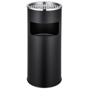 Cendrier extérieur design avec poubelle en acier inoxydable 30 litres noir 2008126 - Helloshop26