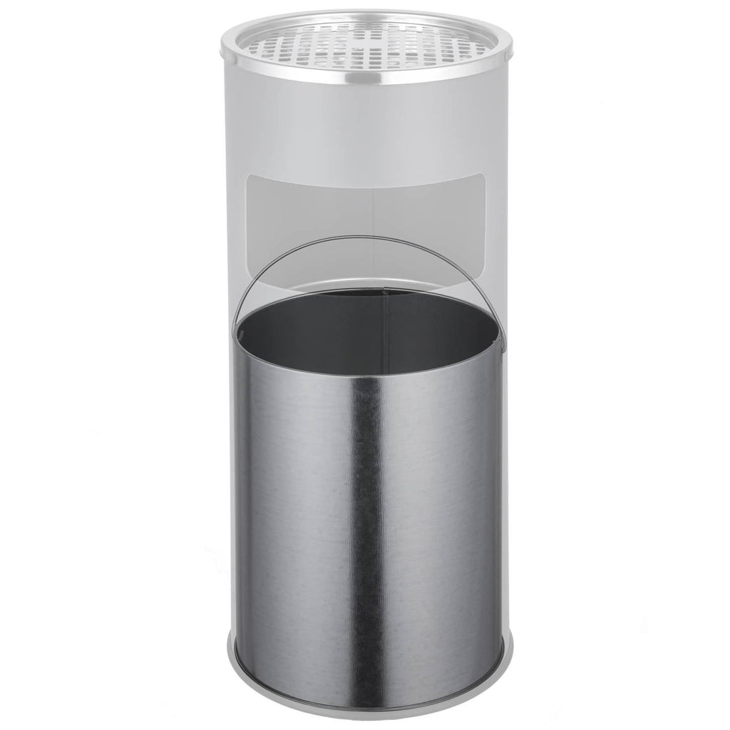 Cendrier extérieur design avec poubelle en acier inoxydable 30 litres gris 08_0000549 - Helloshop26