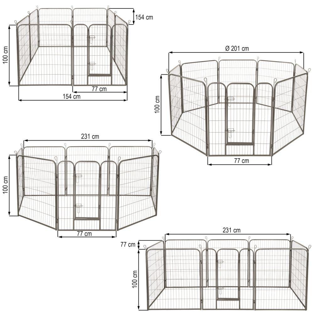 Enclos cage pour chien modulable 100 cm 3708148 - Helloshop26