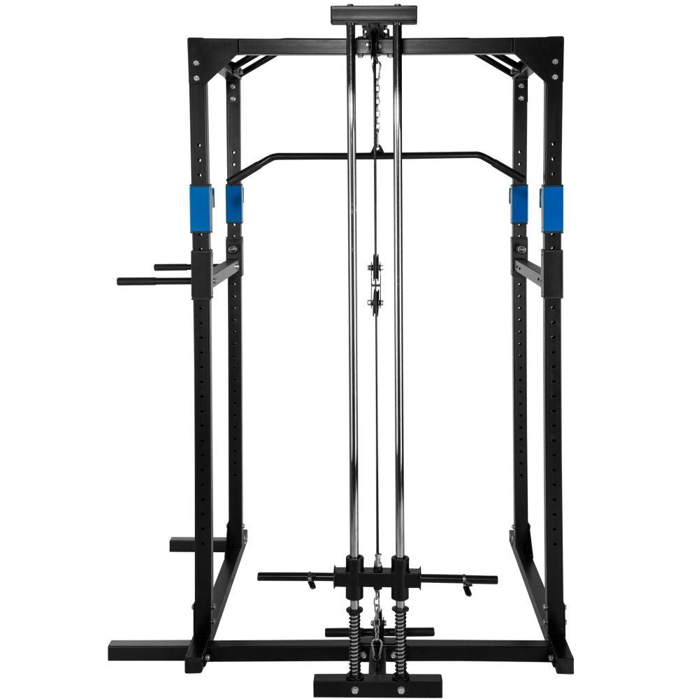 Cage de musculation acier rack de musculation station de fitness noir/bleu 08_0000428 - Helloshop26