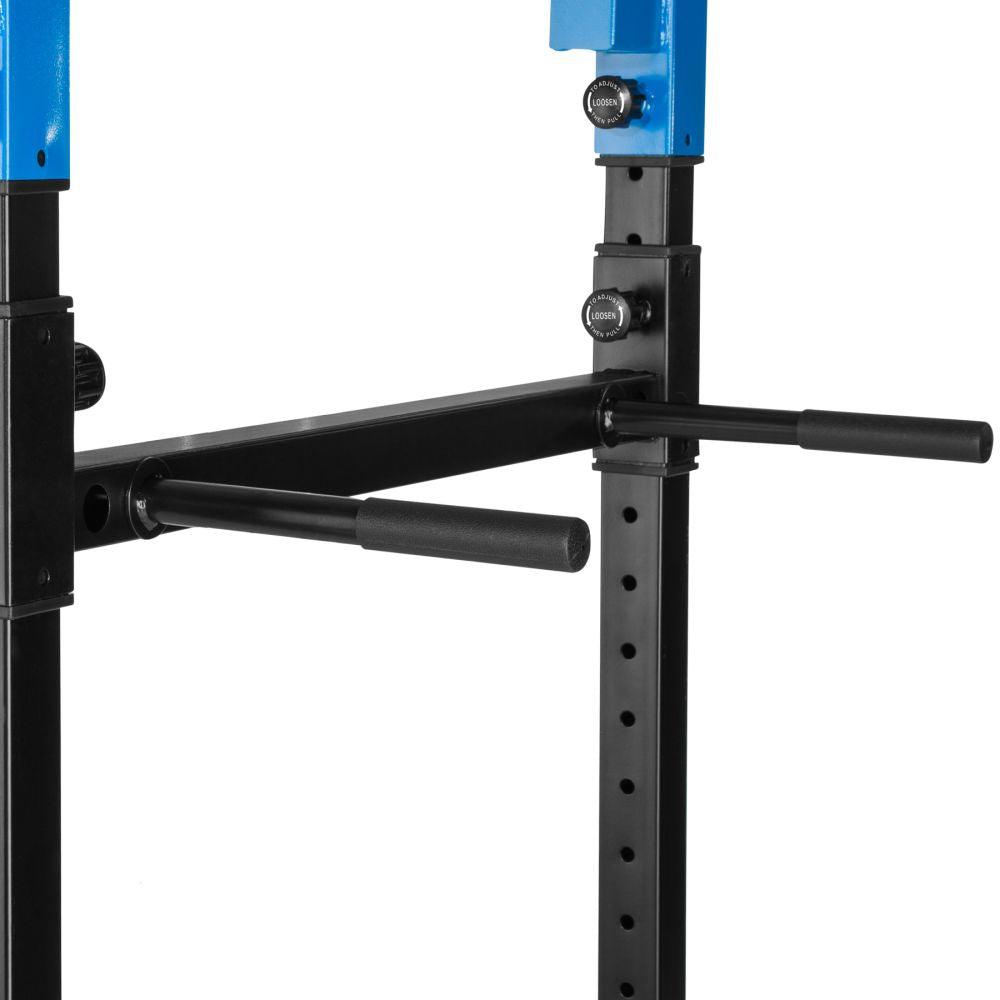 Cage de musculation acier rack station de fitness noir/bleu 08_0000430 - Helloshop26