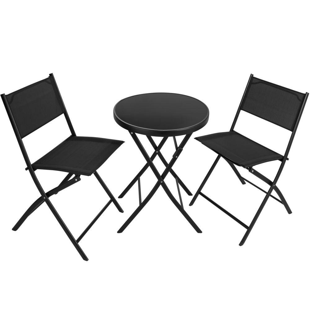 Ensemble table et chaises de jardin noir 2208283 - Helloshop26
