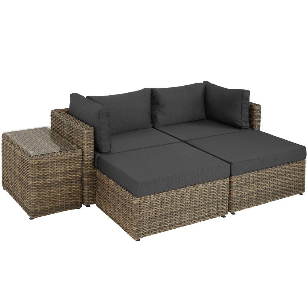 Canapé de jardin meuble modulable marron naturel 2208088 - Helloshop26