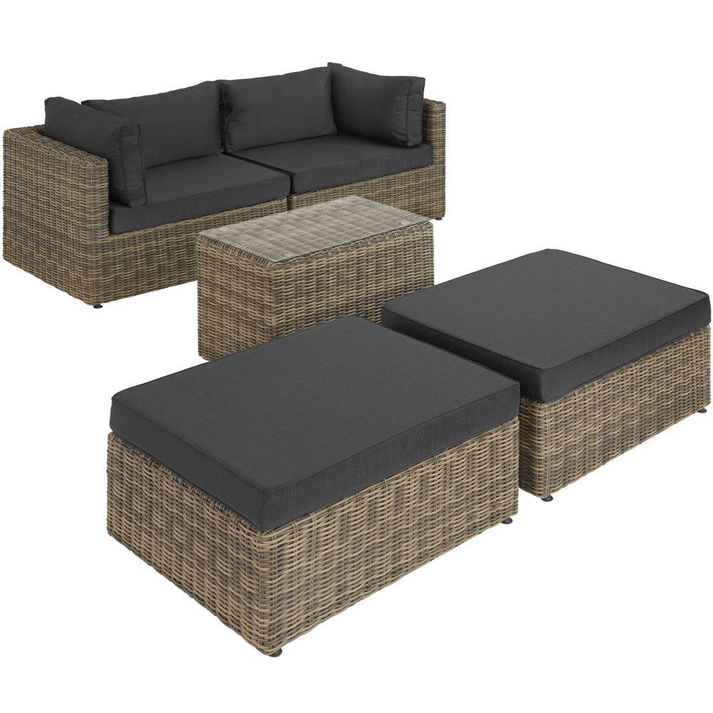 Canapé de jardin meuble modulable marron naturel 2208088 - Helloshop26