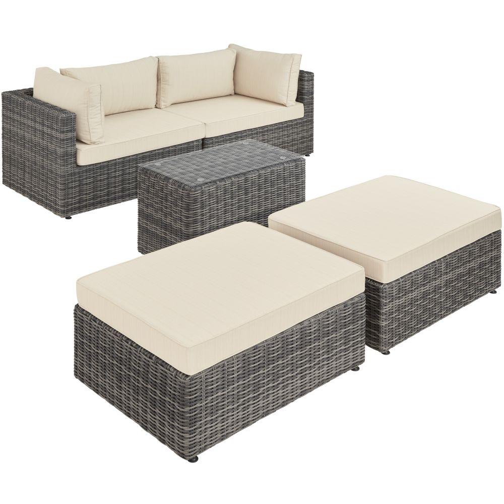 Canapé de jardin meuble modulable gris 2208087 - Helloshop26