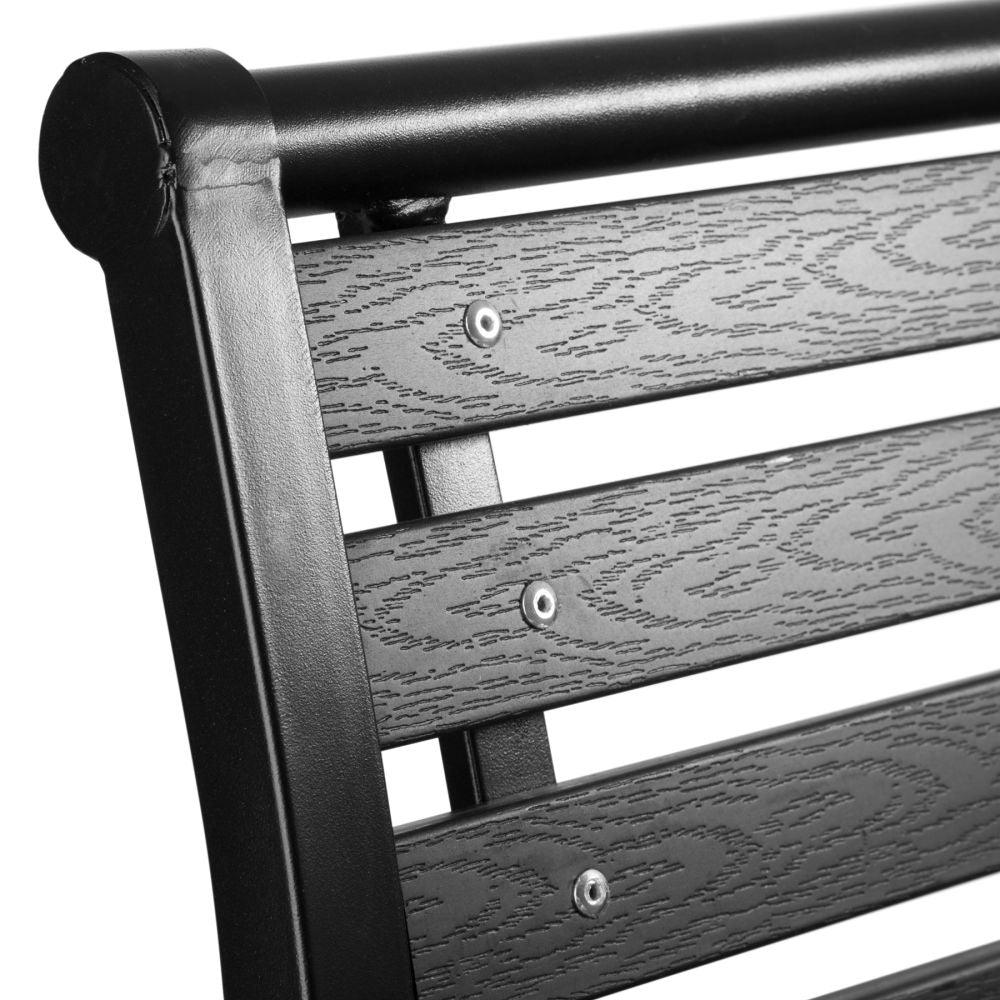 Banc de jardin meuble acier laqué 126 cm noir 2208150 - Helloshop26