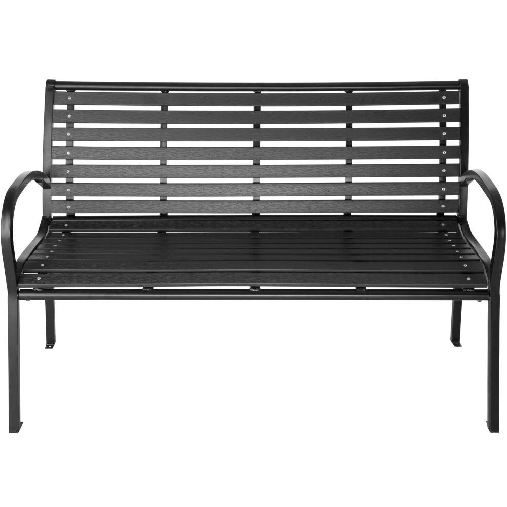 Banc de jardin meuble acier laqué 126 cm noir 2208150 - Helloshop26