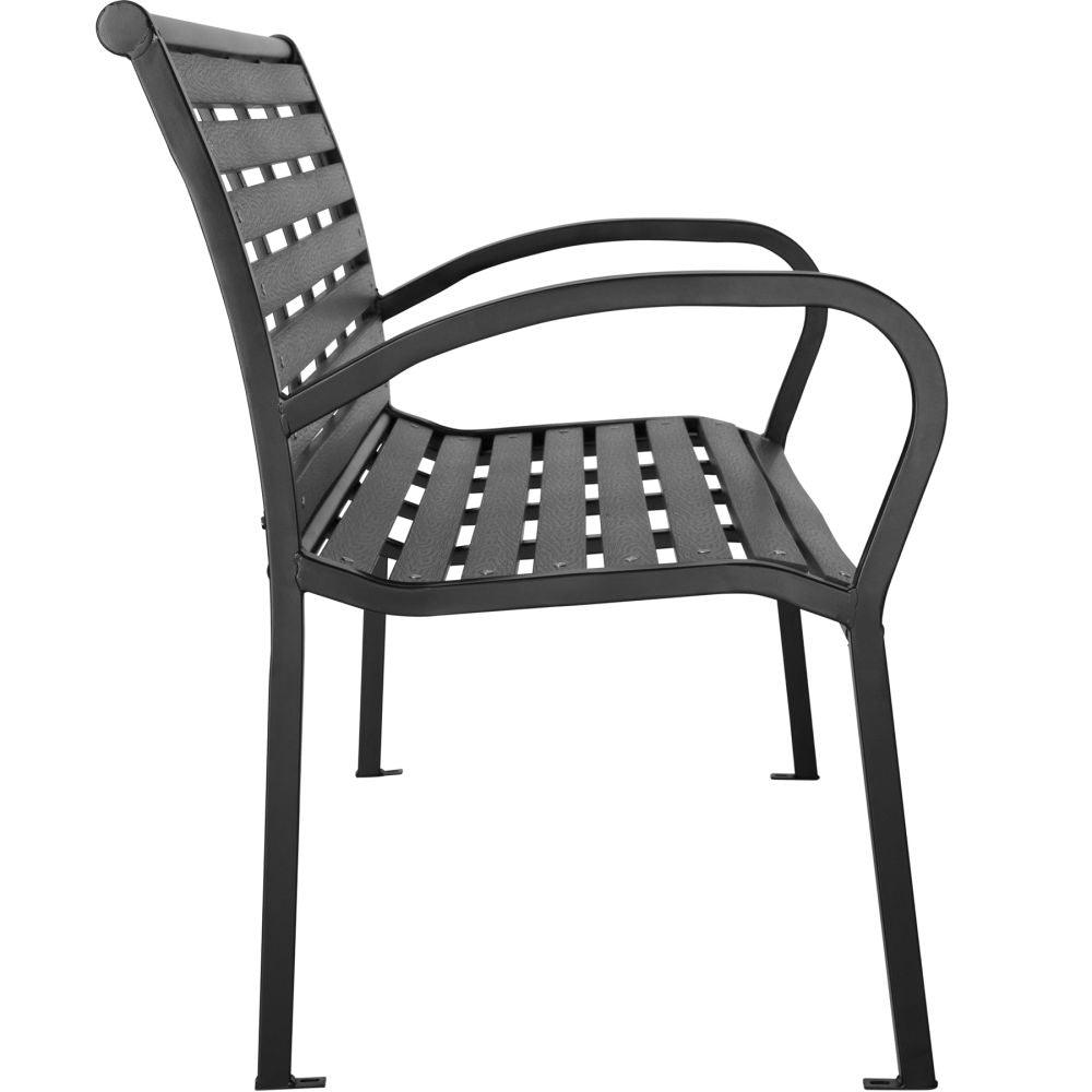 Banc de jardin meuble acier laqué 126 cm noir 2208150 - Helloshop26