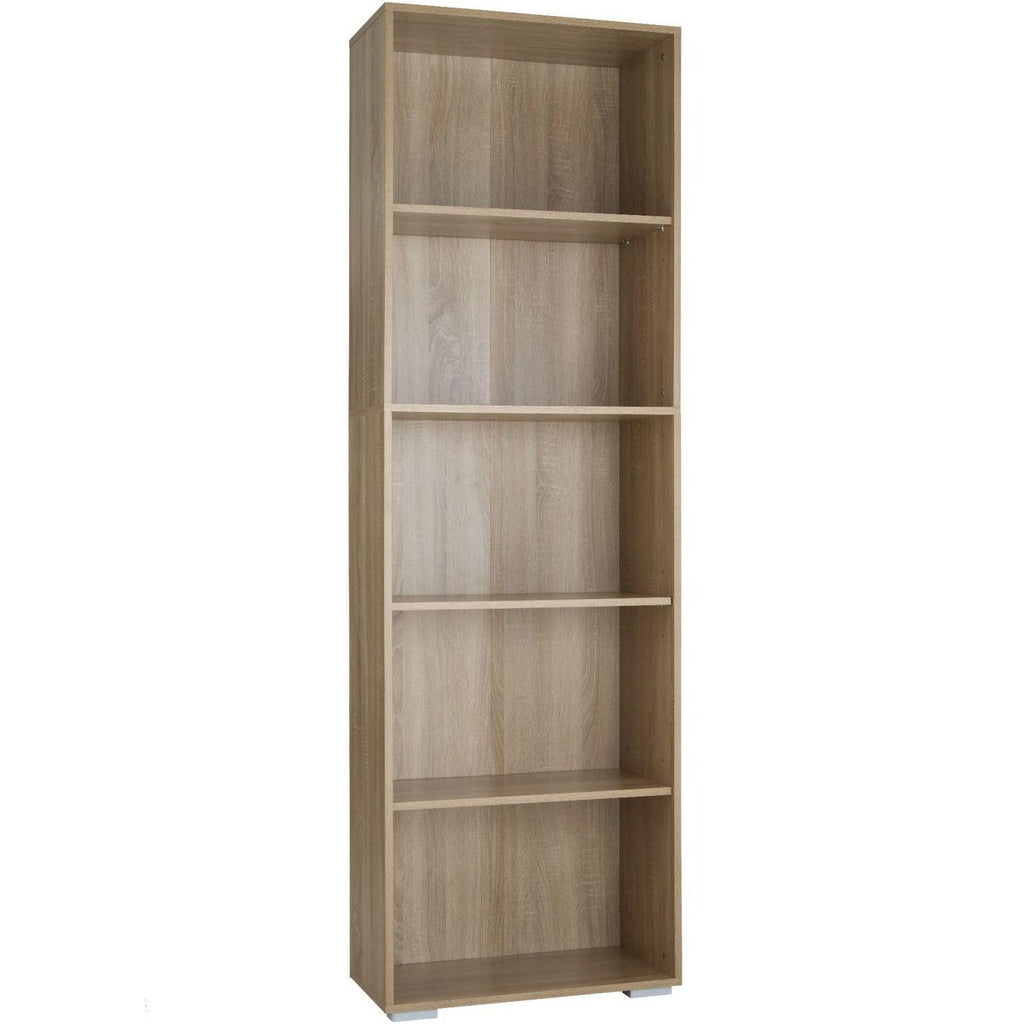 Bibliothèque étagère armoire meuble de rangement 5 niveaux 190 cm marron 08_0000233 - Helloshop26