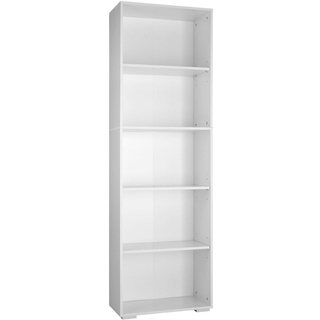 Bibliothèque étagère armoire meuble de rangement 5 niveaux 190 cm blanc 08_0000234 - Helloshop26