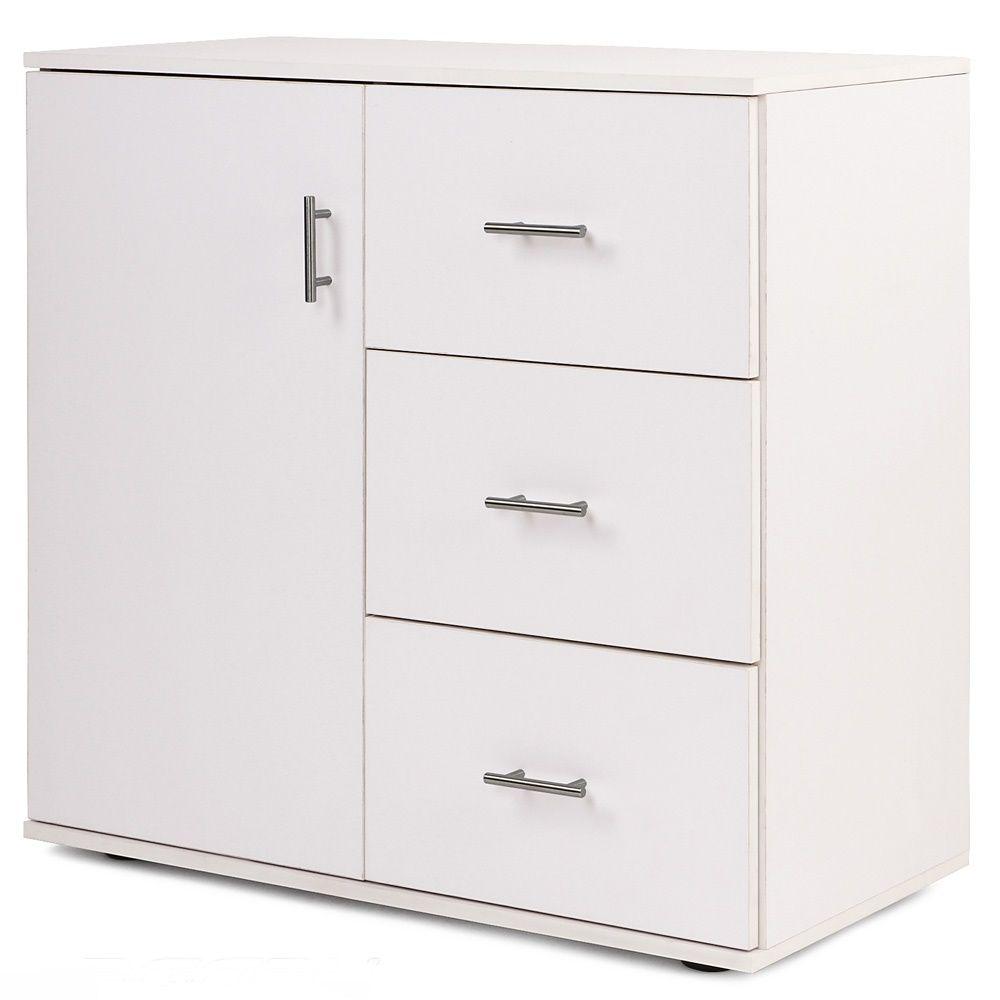 Commode meuble placard rangement blanc 1401080