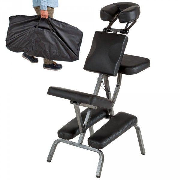 Chaise de massage rembourrage épais noir + Housse 2008065
