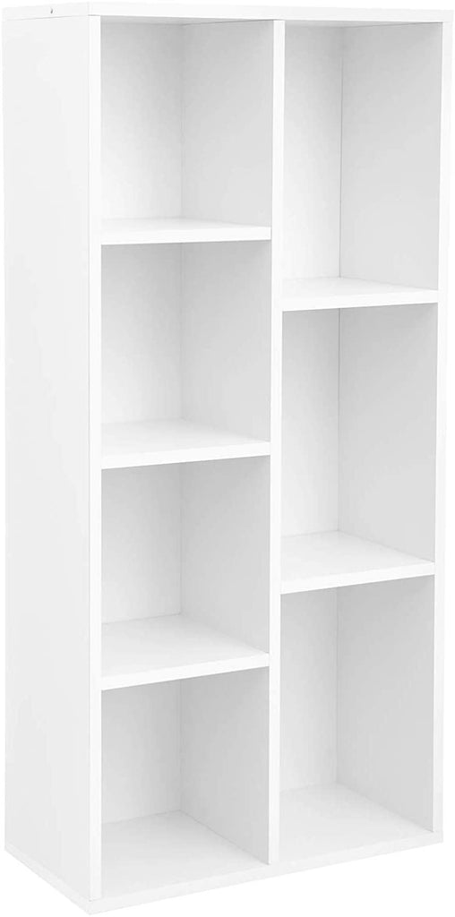 Bibliothèque à 7 compartiments étagère à 7 cubes ouverts rangement pour salon et bureau 50 x 24 x 106 cm style moderne blanc 12_0000497 - Helloshop26