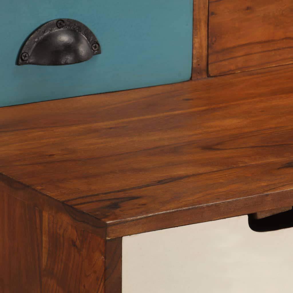 Bureau table meuble travail informatique 110 cm bois d'acacia solide 0502115 - Helloshop26