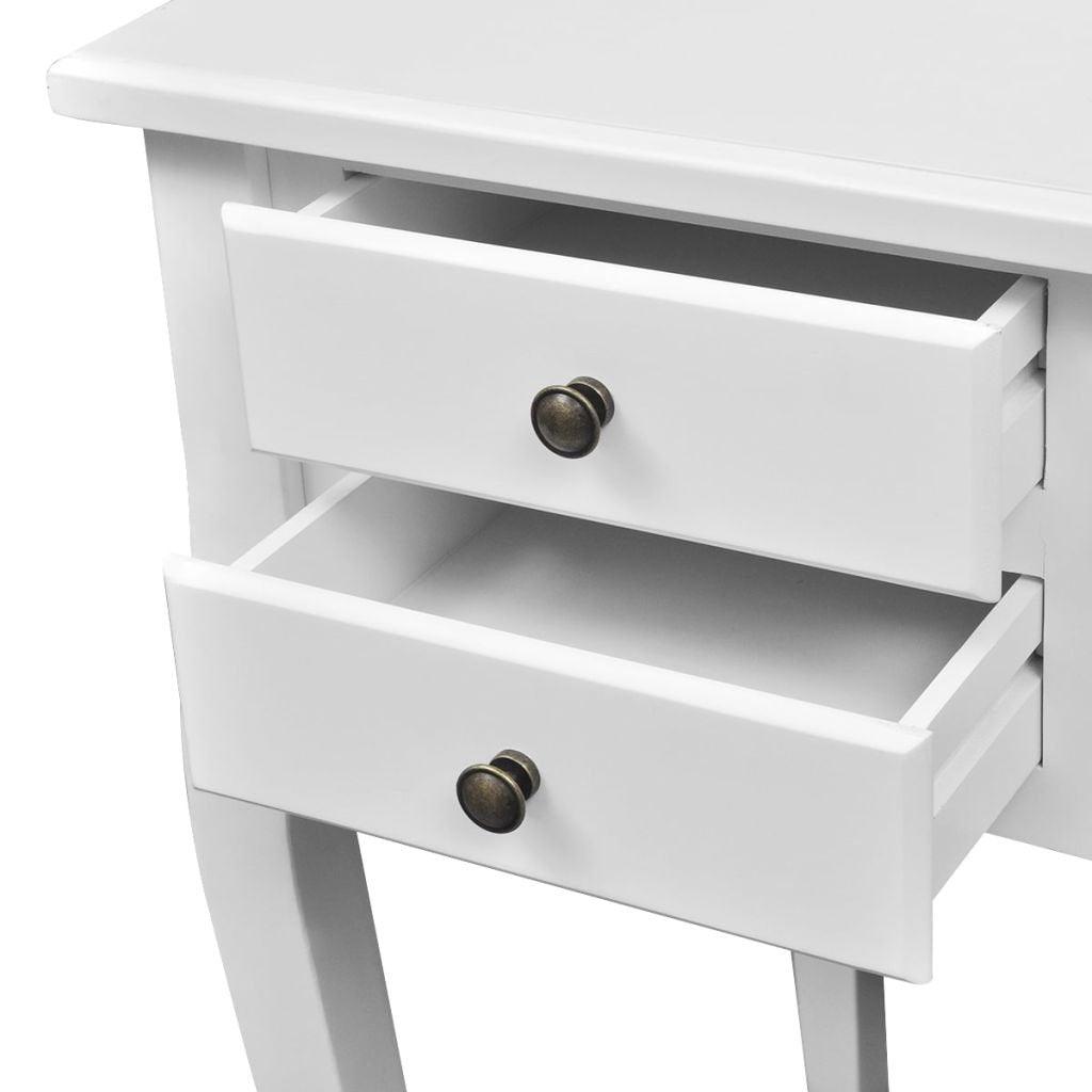 Bureau table meuble travail informatique français en bois avec pieds courbés et 5 tiroirs 0502073 - Helloshop26