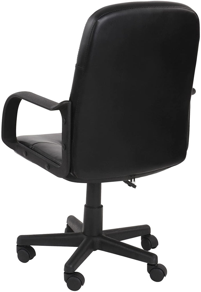 Chaise de bureau pivotante avec hauteur réglable siège ergonomique en simili cuir noir fauteuil de bureau pour ordinateur gamer 01_0000082 - Helloshop26