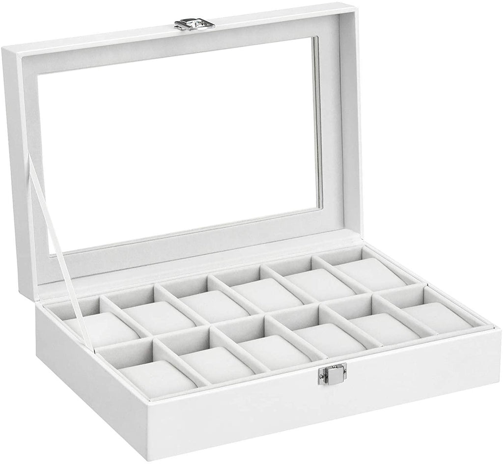Boîte présentoir à montres 12 compartiments blanc 12_0000305 - Helloshop26