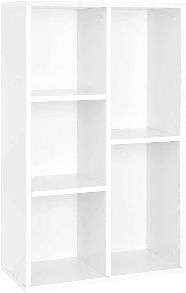 Bibliothèque à 5 casiers étagère de rangement colonne de rangement dimensions 50 x 24 x 80 cm blanc 12_0000247 - Helloshop26