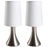 Lot de deux lampes de chevet tactile 3 intensités éclairage chambre lampe de table abat-jour en tissu moderne lumière de lecture 29,5 cm 2401036