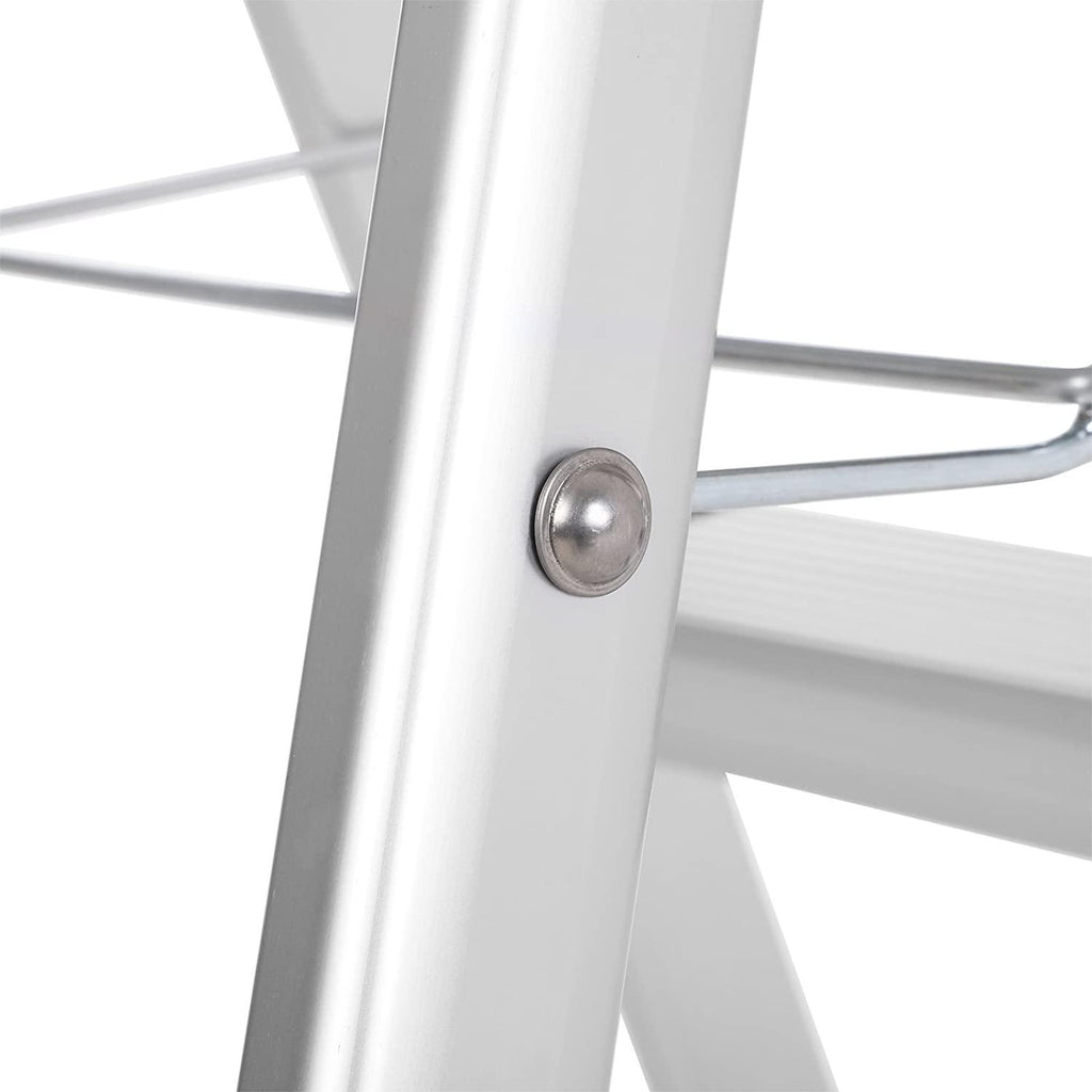 Échelle domestique pliable escabeau marchepied 3 niveaux en alu antidérapant capacité de charge 150 kg conforme aux normes 12_0000480 - Helloshop26